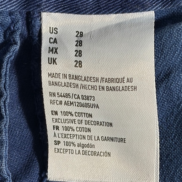 American Eagle mens cobalt blue Classic flat front 9.5" chino shorts - size 28 - Picture 8 of 12